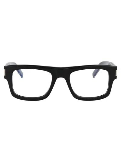 Saint Laurent Eyewear Optical In 001 Black Crystal Transparent