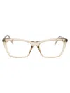 Saint Laurent Yellow-yellow-transparent Recycled Acetate Glasses In Neutral