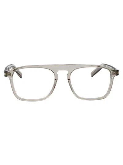Saint Laurent Sl 157 Glasses In Beige-beige-transparent