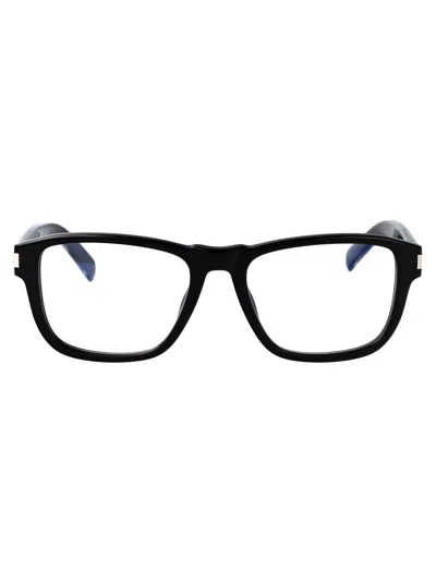 Saint Laurent Eyewear Optical In Black-crystal-transparent