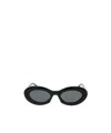 Saint Laurent Eyewear Oval Frame Sunglasses In Black