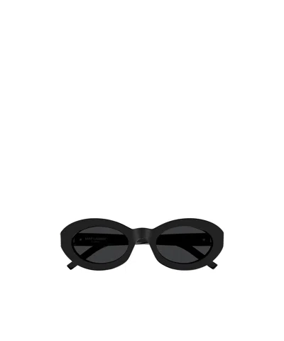 SAINT LAURENT SAINT LAURENT EYEWEAR OVAL FRAME SUNGLASSES