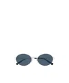 Saint Laurent Eyewear Oval Frame Sunglasses In Blue