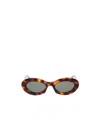 Saint Laurent Eyewear Oval Frame Sunglasses In Gray