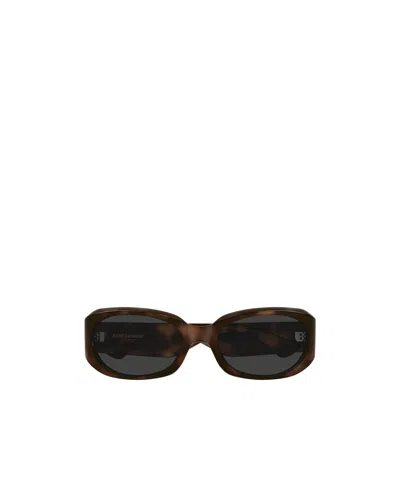 SAINT LAURENT SAINT LAURENT EYEWEAR OVAL FRAME SUNGLASSES