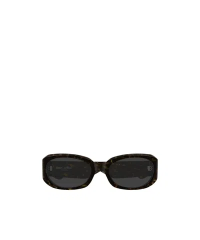 Saint Laurent Eyewear Oval Frame Sunglasses In Transparent