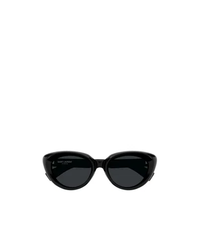 Saint Laurent Eyewear Pillowed Frame Sunglasses In Brown