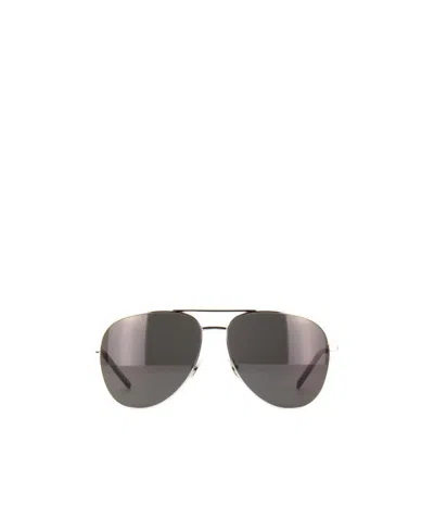 Saint Laurent Eyewear Pilot Frame Sunglasses In Gray