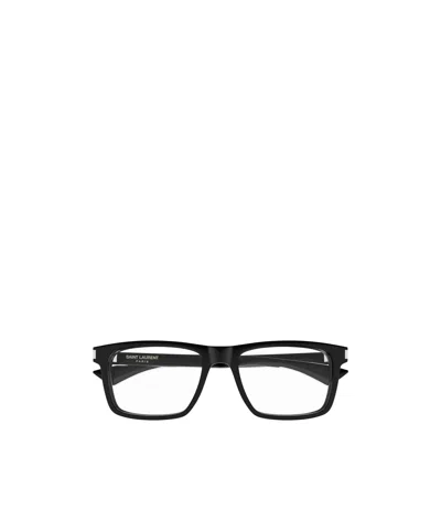 Saint Laurent Eyewear Rectangle Frame Glasses In Black