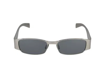 Saint Laurent Eyewear Rectangle Frame Sunglasses In Silver