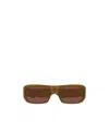 Saint Laurent Eyewear Rectangular Frame Sunglasses In Brown