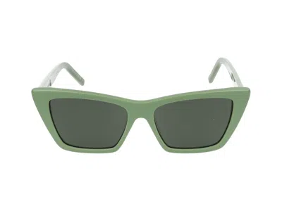 Saint Laurent Eyewear Rectangular Frame Sunglasses In Green