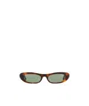 Saint Laurent Eyewear Rectangular Frame Sunglasses In Green