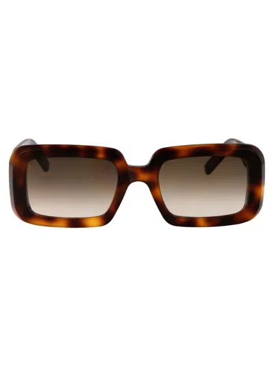 Saint Laurent Eyewear Rectangular Frame Sunglasses In Multi