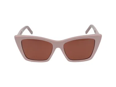 Saint Laurent Eyewear Rectangular Frame Sunglasses In Pink