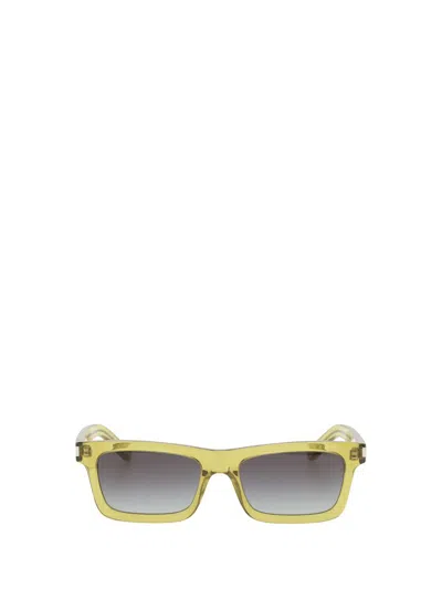 Saint Laurent Eyewear Rectangular Frame Sunglasses In Yellow