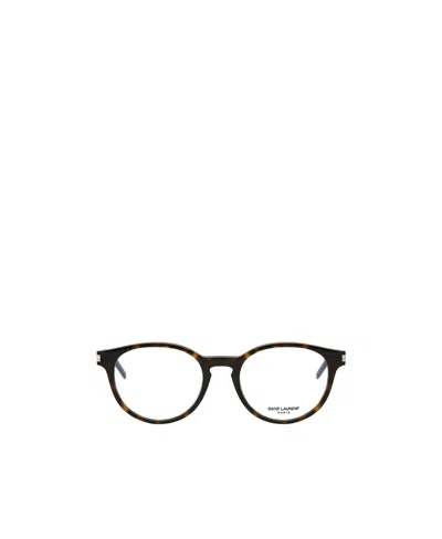 Saint Laurent Eyewear Round Frame Glasses In Black