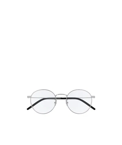Saint Laurent Eyewear Round Frame Glasses In White