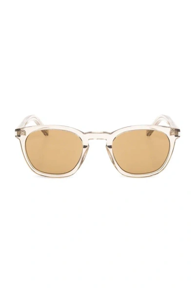Saint Laurent Eyewear Round Frame Sunglasses In Beige