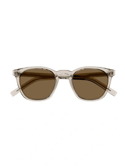 Saint Laurent Eyewear Sl 28 Round Frame Sunglasses In Brown