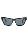 Saint Laurent Sl M103 Black Gray Crystal Sunglasses In Black
