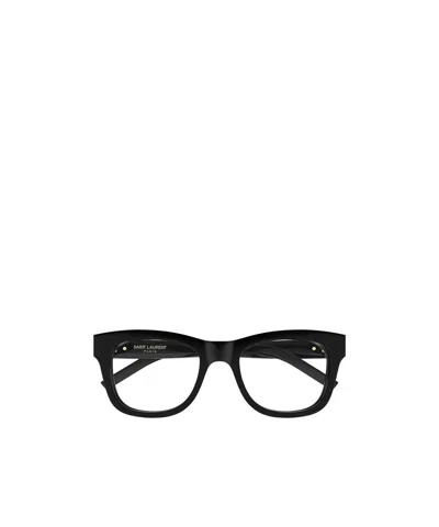 Saint Laurent Eyewear Square Frame Glasses In Black