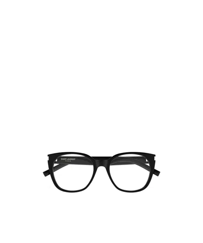 Saint Laurent Eyewear Square Frame Glasses In Black
