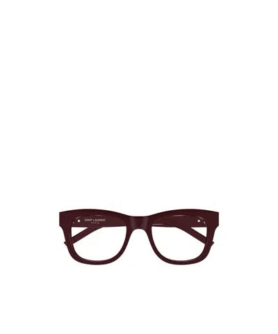 Saint Laurent Eyewear Square Frame Glasses In Brown