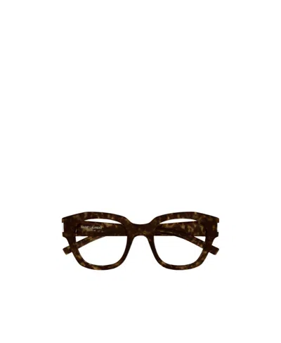 Saint Laurent Eyewear Square-frame Glasses In Brown