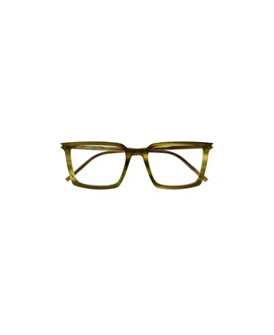 Saint Laurent Eyewear Square Frame Glasses In Brown