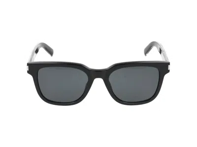 Saint Laurent Eyewear Square Frame Sunglasses In Black Crystal Black