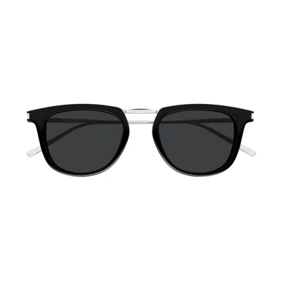 Saint Laurent Eyewear Square Frame Sunglasses In Silver