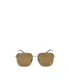 Saint Laurent Womens Ys000297 Sl 312 M Rectangular-frame Metal Sunglasses Gold In Brown