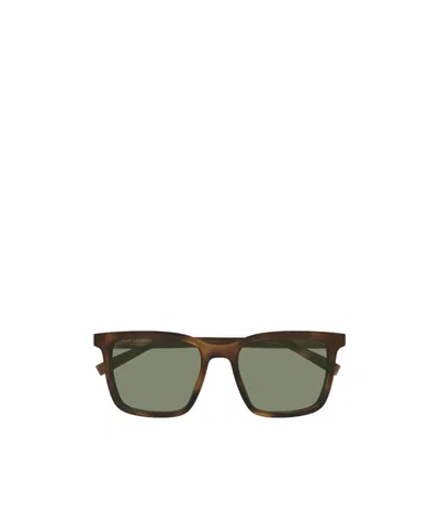Saint Laurent Eyewear Square Frame Sunglasses In Green