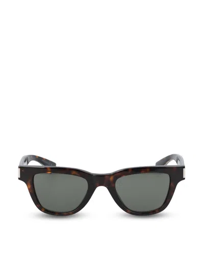 Saint Laurent Eyewear Square Frame Sunglasses In Hav Cryst Grey