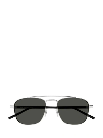 Saint Laurent Eyewear Square Frame Sunglasses In Silver