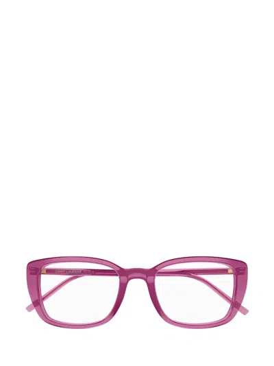 Saint Laurent Eyewear Square-frame Glasses In Pink