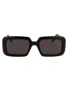 Saint Laurent Eyewear Rectangular Frame Sunglasses In 001 Black Black Black