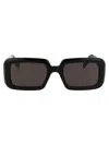 Saint Laurent Eyewear Rectangular Frame Sunglasses In 001 Black Black Black