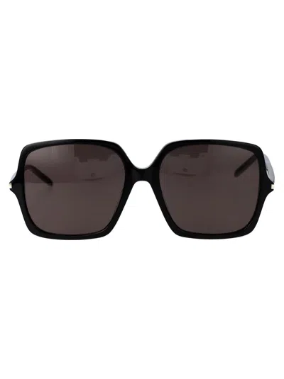 Saint Laurent Eyewear Square Frame Sunglasses In 001 Black Black Black