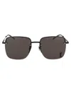 Saint Laurent Square Frame Sunglasses In 001 Black Black Black