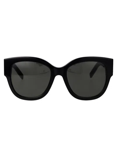 Saint Laurent Eyewear Sunglasses In 001 Black Black Grey