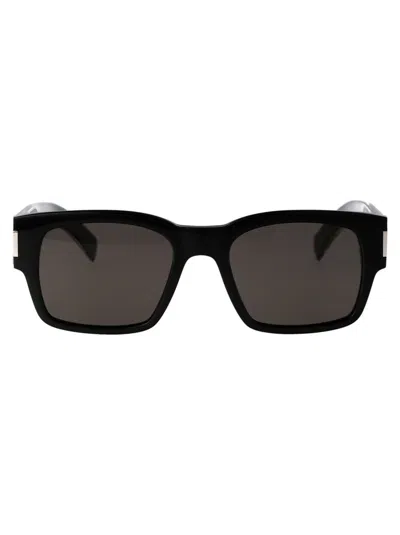 Saint Laurent Sl 617 Sunglasses In 001 Black Crystal Black