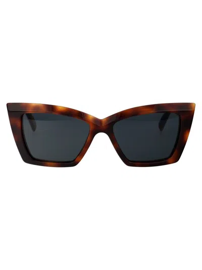 Saint Laurent Sl 657 Sunglasses In Brown