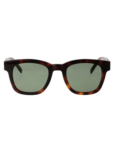 Saint Laurent Eyewear Sunglasses In 002 Havana Havana Green