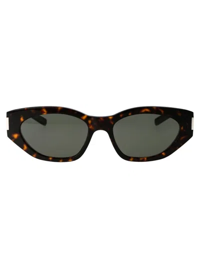 Saint Laurent Eyewear Sunglasses In 002 Havana Havana Grey