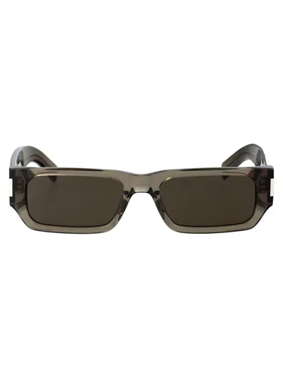 Saint Laurent Eyewear Sunglasses In 003 Brown Brown Grey