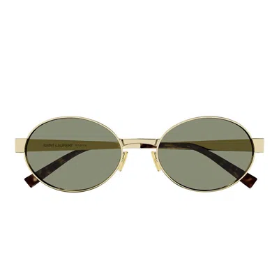 Saint Laurent Eyewear Sunglasses In 003 Gold Gold Green