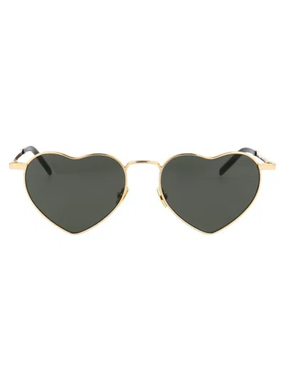 Saint Laurent Eyewear Sunglasses In 004 Gold Gold Grey