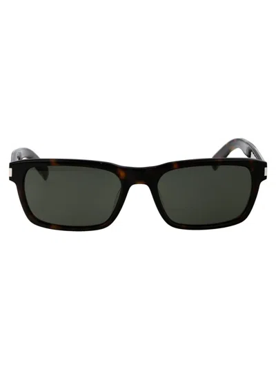 Saint Laurent Eyewear Sunglasses In 004 Havana Crystal Grey